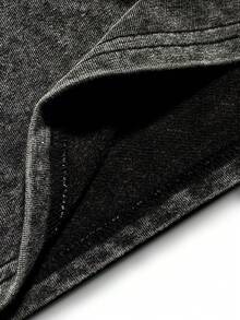 Es Trus Plus 纯棉夏季女式宽松复古“东京”字母印花个性化街头水洗T恤，韩版舒适复古时尚通勤百搭Y2K女装，适合户外休闲，常规小众朋克风黑色宽松圆领短袖水洗加大码T恤休闲 - 黑色 - 查看 5