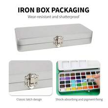 一套50色固体水彩颜料套装，带铁盒，艺术家专业绘画套装，颜料丰富，适合家庭工作室，创意礼品，艺术水彩套装 - 套裝 - 查看 4