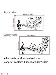 1pc Music Guitar Wall Sticker - Self-Adhesive Vinyl Decal With Musical Notes, Ideal For Living Room, Bedroom, Study Background Decor, Reusable & Easy To Install, Music Room Decor