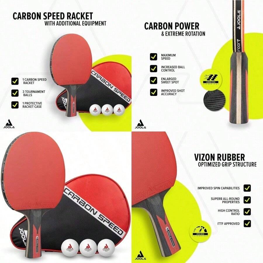 Bate de Tenis de Mesa de Carbono - Velocidad - Ver 1