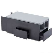Table basse multifonctionnelle relevable - Plateau dépliable pour former 2 tables, Gris foncé + Gris clair, Grande capacité, Meuble de salon moderne, Table d'appoint/table de salle à manger/bureau - Gris - Voir 7