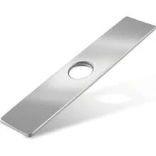 Kitchen Sink Faucet Hole Cover, Deck Plate Escutcheon - 1 Or 3 Hole Long Rectangle Cover Plate, Plumbing Cover Plates, 10 Inch Deck Plate Kitchen Faucet Or Bathroom: 304 Stainless Steel Nickel - Nickel - View 2