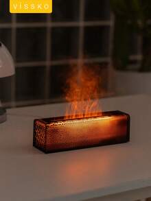 ViSSKO 7-Color Realistic Flame Aroma Diffuser | Ultrasonic Essential Oil Diffuser, 3 Auto-Off Modes, Adds Humidity & Ambiance To Bedroom, Study, Cafe - Multicolor - View 13