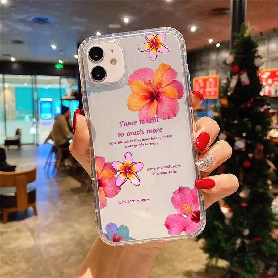 Phone:  Hibiscus  Aesthetic Coquette Phone Cover 16 11 12 13 14 15 Pro Plus XR Birthday Gifts Women Men Premium Silicone Drop-Proof Phone - 1 cái - Xem 1