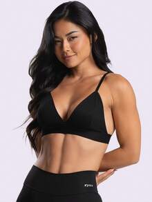 Women's Tank Top With Double Lining, Viscose, Fitness, Gym, Zero Transparency, Weight Training, Workout - màu đen - Xem 4