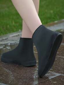 1双男女通用可重复使用硅胶鞋套，防水防滑，旅行鞋套，透明户外靴套，轻便雨具配件，适合徒步/露营