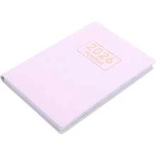 Agenda Compacta A7 2026 con Cubierta de PU Color Rosa Brillante Planificador Mensual y Semanal Pequeo para Negocios y Profesores Cuaderno Porttil para Oficina y Organizacin - Rosa - Ver 1