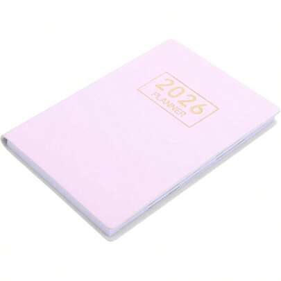 Agenda Compacta A7 2026 con Cubierta de PU Color Rosa Brillante Planificador Mensual y Semanal Pequeo para Negocios y Profesores Cuaderno Porttil para Oficina y Organizacin