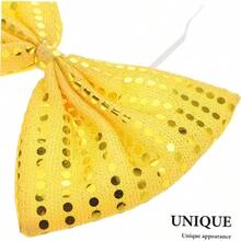 KONTONTY pajarita de lentejuelas pajarita brillante corbata de lazo de la vendimia pajaritas de gran tamao para hombres pajaritas divertidas para hombres pajarita de disfraz polister rojo - Dorado - Ver 3