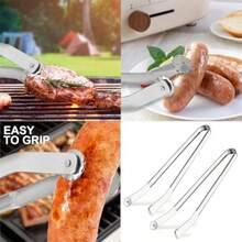 BBQ Sausage Turning Tongs2 Stück Grillzange mit Langem Griff Würzchen Dreher Wurst Drehzange BBQ Grillzange mit Rädchen Würzchen Grillzange Lange Küchenzange für Partys Gärten Grillen - pago - Ver 7