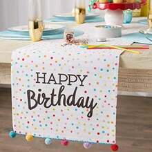 DII Happy Birthday Confetti Collection, Juego de paños de Cocina(Reversible Table Runner, 14x72" Feliz cumpleaños) - Multicolor - Ver 6