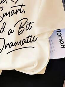 Tween Girls' Casual Letter Print Short Sleeve T-Shirt, Summer - Apricot - View 5