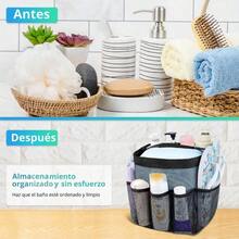 Bolsa de Ducha, Organizador de Malla Porttil, 8 Compartimentos, Rojo Marron - Rojo Marron - Ver 3