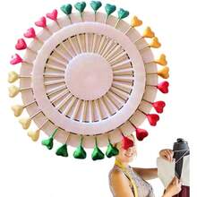 Alfileres de Coser Largos, Alfileres de Coser con Cabezas de Colores Alfileres Rectos Coloridos Alfileres de Costura de Cabeza Plana Alfileres de Tela Decorativos con Cabezas de Colores, - Corazón - Ver 8