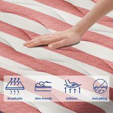 12"/14" Queen Mattres Twin Full Queen King Size Bed Mattress In A Box, Hybrid Pocket Spring Breathable Cotton Layer Mattress For Motion Isolation & Silent Sleep, Lumbar Support & Pressure Relief, Medium Firm - 12in Patterned - 查看 7