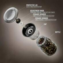 Pepper Grinder, Household Sea Salt Ginder, Glass Spice Grinder, Manual Pepper Mill, Spice Crusher, Reusable Spice Bottle For BBQ Picnic Camping, Kitchen Gadgets, Valentine's Day Gifts(Random Color)