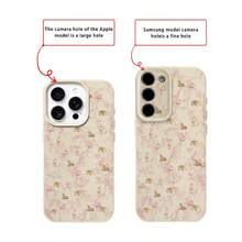 1pc TPU Material Elegant Light Pink Floral Deer & Swan Pattern Phone Case Compatible With IPhone 17 Pro Max/17/16 Pro Max/15/13/12/11, S20 FE/A15/S24/A55, Redmi Note 11/12/13 Pro, Full Coverage Anti-Drop Soft Protective Cover - White - View 7