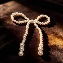 10pcs Pearl Bow Cake Decorations Set, Romantic Cake Decor Kit Including Bow Decor, Pearl Garland And Floral Cake Toppers, Suitable For Birthday, Mother's Day, Anniversary, Wedding, Valentine's Day And Other Party Occasions - White - View 7