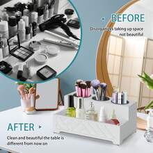 Wall Mounted Hair Dryer Holder White - Space-Saving Bathroom Organizer For Blow Dryer & Accessories - trắng - Xem 3