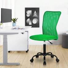 Sillas de computadora de oficina sin brazos de malla silla de trabajo ergonómica para computadora con ruedas sillas giratorias ajustables sin brazos silla de costura con soporte lumbar para - Multicolor - Ver 6