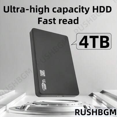 2TB/4TB Portable Hard Drive, 2TB/4TB High-Capacity USB 3.0 Hard Drive, Suitable For All Kinds Of Laptop Office, Students, Professionals To Use/File/Video/Music Storage Expansion Backup