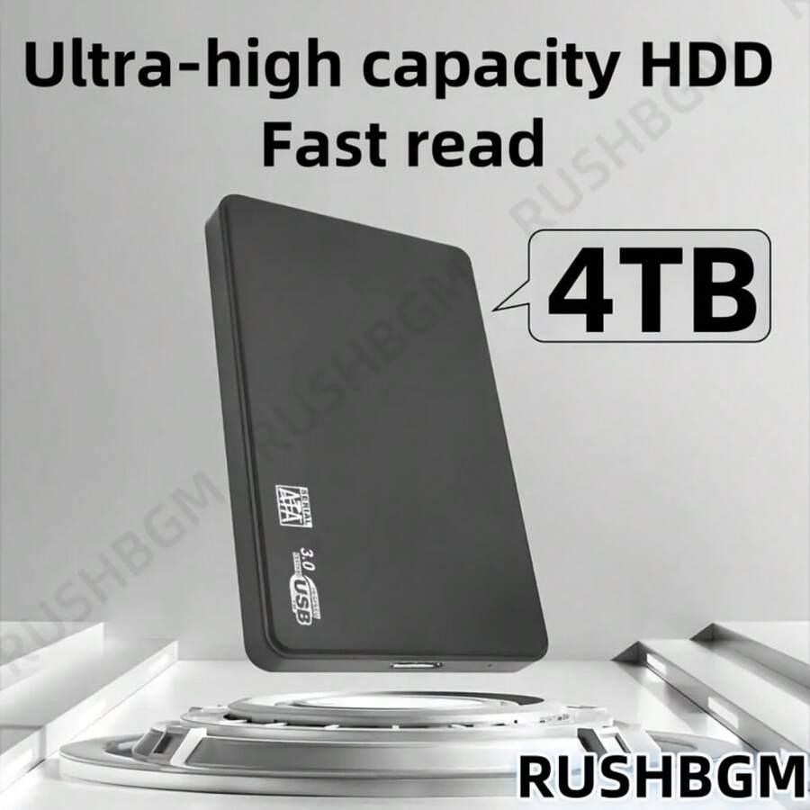 2TB/4TB Portable Hard Drive, 2TB/4TB High-Capacity USB 3.0 Hard Drive, Suitable For All Kinds Of Laptop Office, Students, Professionals To Use/File/Video/Music Storage Expansion Backup - 4TB - 查看 1