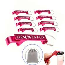 Móc khóa mở nắp chai bằng kim loại nhẹ, khắc chữ theo yêu cầu (kèm túi đựng), nhiều màu sắc - Khắc chữ cá nhân hóa, thích hợp cho đám cưới, sự kiện doanh nghiệp, quà tặng tiệc tùng, quà tặng khuyến mãi. - Màu Hồng Tươi - Xem 11