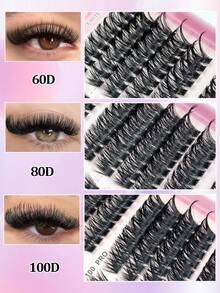 Asiteo 530 piezas de pestañas individuales con rizo D, surtido de 30D/40D/50D/60D/80D/100D, maquillaje de ojos de gato natural, pestañas postizas gruesas y esponjosas, kit de extensión de pestañas para uso diario, reutilizable, adecuado para vacaciones, viajes, también un regalo de Navidad y favor de fiesta ideal - Multicolor - Ver 5