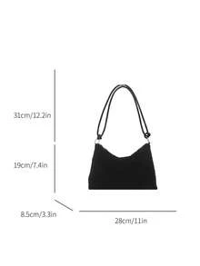 Nouveau sac à bandoulière minimaliste de grande capacité personnalisé - Noir - Voir 2