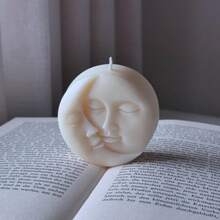 DIY蜡烛模具、日月脸蜡烛、香薰蜡烛、石膏蜡烛、树脂浇铸模具、家居装饰配件、硅胶模具