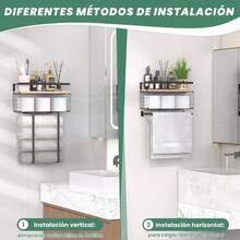 Bathroom Furniture Setsタフコ Tafuco Toallero para BañoToallero con Estante Toallero de Pared Accesorios de Baño Hotel Cocina (B) - B - Ver 4