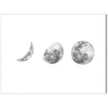 Arte de la Pared Impresiones en Lienzo, Fases de la Luna Pintura en Lienzo Arte de la Pared Fases Lunares Imgenes Pster Sin Marco Decoracin Pinturas para el Hogar Dormitorio Oficina Negro - Blanco 2 - Ver 6