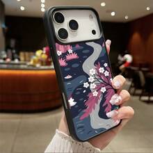 High-Quality Macaron Acrylic Magnetic Phone Case,Whispers of Spring A  Garden of Pink and Purple Magnetic Charging Phonecase Handy Case, Handy Cover For  11 12 13 14 15 16 17 17 Air 17 Pro 17 Pro Max Shock Resistant Protective Case - Blanco - Ver 2