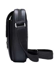 男士单肩包，纹理斜挎包，休闲挂式斜挎包，竖款商务邮差包 - 彩色 - 查看 2