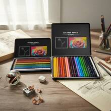 Conjunto de 12/24 lápices de color en caja de regalo de metal, herramientas de dibujo profesionales para estudiantes de arte e ilustradores, suministros de arte premium para proyectos de diseño creativo - Conjuntos - Ver 2