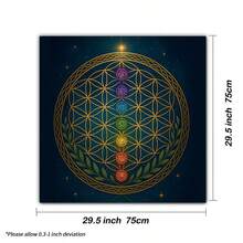 1件生命之树塔罗牌桌布占卜用十二星座祭坛布占卜仪式布 - 黑色 - 查看 10