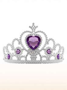 Bộ 6 món công chúa tóc dài tết bím cho bé gái, bao gồm tóc giả, găng tay tết bím, vòng cổ và phụ kiện trang phục công chúa. - Màu tím - Xem 8