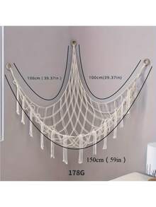 Plush Animal Hanging Bed (Corner) - Plush Animal Hanging Bed Frame - Cute Room Decor Aesthetic, Children/Toddler Nursery Bedroom, Boho Style - Multicolor - View 3