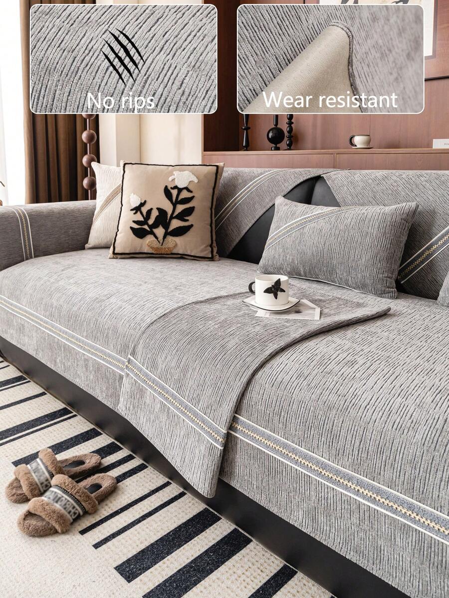 1 chiếc vỏ đệm sofa dùng được cả bốn mùa, kiểu dáng hiện đại tối giản, chống trượt, chống bụi và có thể giặt, mềm mại và không phai màu, thân thiện với thú cưng, phù hợp với sofa hình chữ L và sofa 1/2/3/4 chỗ ngồi.