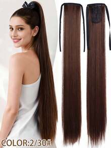 Extensiones de cola de caballo sintética negra recta de 18 a 34 pulgadas, para mujeres - Multicolor - Ver 34