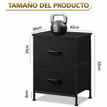Office Furniture SetBuros para recamara Burós Mesa de Noche con 2 cajones Organizador de Tela para vestidor para Dormitorio Armario Pasillo guardería Mesa Auxiliar Mueble Lateral Negro - negro - Ver 3