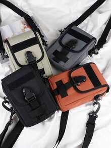 Multi-Functional Square Shape Shoulder Bag For Students, Mini Men's Bag With Letter Graphics And Bag Charm, Suitable, College, Sports, Commuting Nylon Essentials Portable Bag Winter Thanksgiving Bag Tote Bag Bum Bag Rider Bag Hobo Bag Hip Bag Holiday Essentials Camping Sling Bag Summer Back To School Bag Pack Cross Body Bag Canvas Tote Bag Side Bag Pouch Festival - Multicolor - View 11