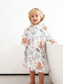 1pc Baby Hooded Towel,Kids Bath/Pool/Beach Hooded Towel,Shower Towel Gift For Newborns, Infants And Toddlers - Multicolor - View 3