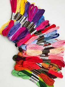 50 Colors DMC Cross Stitch Thread, 8m 6-Strand Sewing Thread, Embroidery Thread For Clothing, Handmade DIY Polyester Cotton - Multicolor - View 3