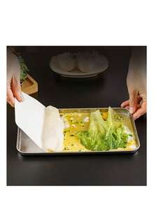 1个/5个装不锈钢托盘，适用于烧烤、烘焙、烤制和蒸煮。平底设计，兼具食物储存功能。家居厨房/餐具/托盘