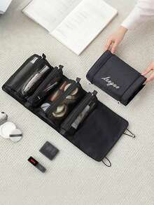 1 Túi đựng mỹ phẩm xách tay cỡ lớn dành cho nữ, dùng khi đi du lịch, phòng tắm, nhà vệ sinh, chống thấm nước. - màu đen - Xem 5