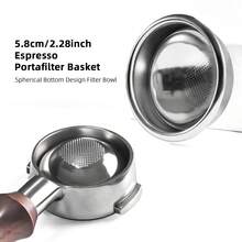 5.8厘米/2.28英寸意式咖啡手柄滤篮，不锈钢材质，球形底部设计，确保均匀萃取意式咖啡。 - 銀色 - 查看 3