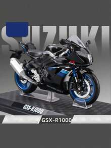C C A 1:12 Suzuki GSX-R1000 摩托車合金模型，可站立，後輪懸吊，車把可左右轉向，附展示底座，男孩女孩玩具，萬聖節聖誕節生日禮物 - 彩色 - 查看 1