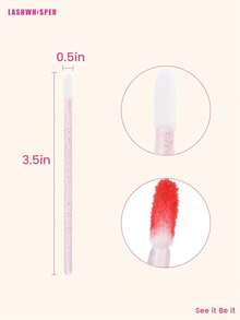 1pc/50pcs/100pcs/200pcs/400pcs/600pcs/800pcs/1000pcs Disposable Lip Brush Wands - Lint-Free Lip Gloss And Lipstick Applicator, Suitable For Makeup - Pink - View 12