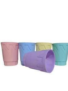 30 VASOS COLORES PASTEL PLASTICO REUTILIZABLE RESISTENTES A FRIO Y CALIENTE - azul, verde, rosa, morado, amarillo - Ver 5
